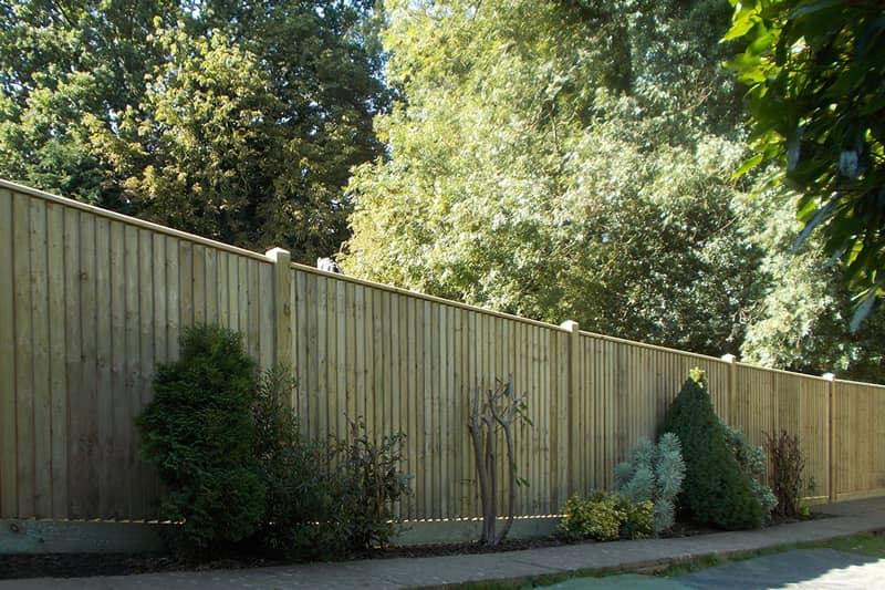 Light wood close board fence